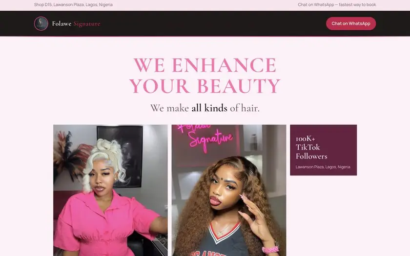 Folawe Signature website